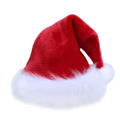 ulafbwur Weihnachtsmütze für Erwachsene, dehnbar, hautfreundlich, verschleißfest, winddicht, keine Krempe, hält warm, Stoff, Weihnachtsparty-Hut für Erwachsene, Ornament, Party, Cosplay von ulafbwur