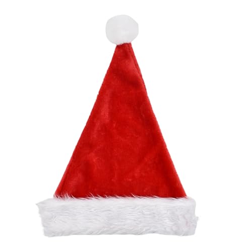 ulafbwur Weihnachtsmütze mit weichem Futter, bequeme stilvolle weiche Beanie, schafft eine festliche Atmosphäre, Nikolausmütze für Urlaubsparty, Plüsch-Nikolausmütze für Erwachsene von ulafbwur