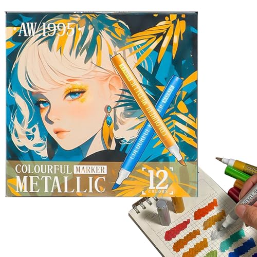 Glitzermarker für Glitzer-Marker, Glitzer-Marker, 12 Farben auf Wasserbasis | Set mit Acrylfarbenmarkern, Weihnachtsstrümpfe für von ulapithi