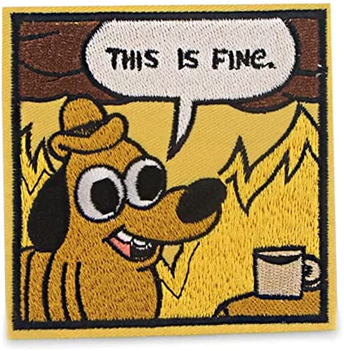Cartoon Dog This is Fine Patch Iron On Patches for Clothing, Embroidered Sew On Super Cute Cartoon Anime Patches for Kids Jackets, Shirts, Backpacks von ulricar