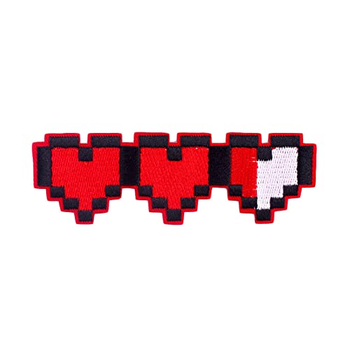 Punk Red Heart Embroidered Patch Cool Heart Patch Sew on or Iron on Patches DIY Red Skeleton Heart Patch Embroidered Applique for Jeans Jackets and Clothes von ulricar