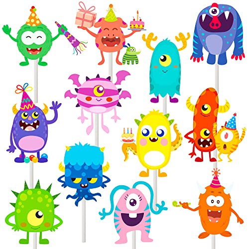 36 Stück Little Monsters Cupcake Dekoration Little Monsters Party Dekorationen Niedliche Cupcakes Dekorieren Monster Thema Geburtstag Party Zubehör von umoni