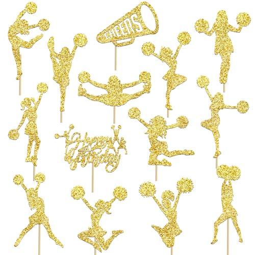 Cheerleaders Tafelaufsatz, Stäbchen, Cheerleader, Gymnastik, Gir, Geburtstag, Motto-Party, Tischdekoration, Glitzer, Cheerleader, Geburtstagsparty-Zubehör von umoni