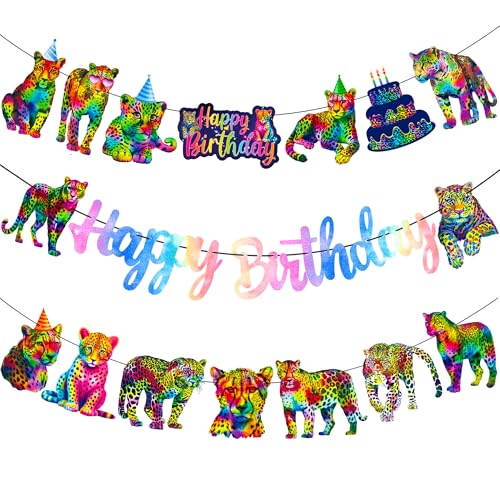 Regenbogen Gepard Happy Birthday Banner Neon Regenbogen Gepard Geburtstag Dekorationen Glitzer Regenbogen Leopard Geburtstagsbanner für Jungen Mädchen Dschungel Safari Tier Thema Party Supplies Regenbogen Gepard Happy Birthday Banner Neon Regenbogen Gepard Geburtstag Dekorationen Glitzer Regenbogen Leopard Geburtstagsbanner für Jungen Mädchen Dschungel Safari Tier Thema Party Supplies von umoni