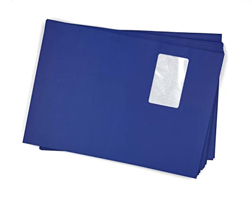 umschlag-discount - 100 Fenster-Briefumschläge, Königsblau, Azur, Blau, C4 = 324 x 229 mm, mit Abziehstreifen, Versandtaschen von umschlag-discount