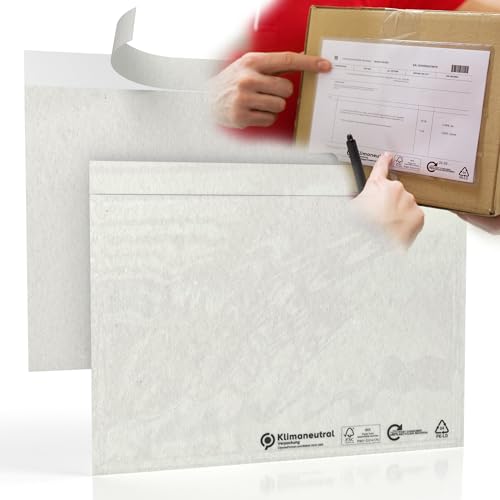 Lieferscheintaschen selbstklebend C5 - Transparente Versandtaschen 100 Stück - Dokumententasche für DIN A4, A5 Rechnung, Retourenschein, Lieferscheine, Versand & Co. - 24 x 18 cm von umschlag-discount
