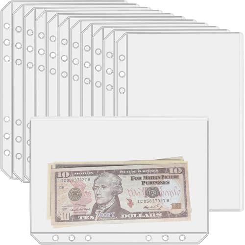 UMSICHT 12 x A5-Ordnertaschen ohne Reißverschlüsse, Umschläge mit Reißverschluss für das Geldsystem, A5-Ordnertasche für 6-Ringordner, Geldordner, Organizer, transparente PVC-Umschläge, 12 Stück. UMSICHT 12 x A5-Ordnertaschen ohne Reißverschlüsse, Umschläge mit Reißverschluss für das Geldsystem, A5-Ordnertasche für 6-Ringordner, Geldordner, Organizer, transparente PVC-Umschläge, 12 Stück. von umsicht