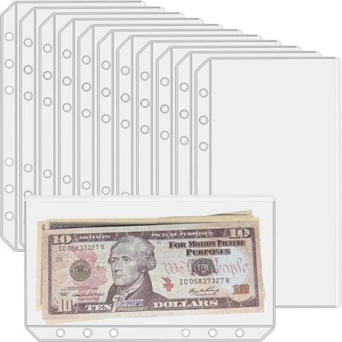 UMSICHT 12 x A6-Ordnertaschen ohne Reißverschlüsse, Budget-Umschläge mit Reißverschluss für das Geldsystem, A6-Ordnertasche für 6-Ringordner, Geldordner, Organizer, transparente PVC-Umschläge, 12 UMSICHT 12 x A6-Ordnertaschen ohne Reißverschlüsse, Budget-Umschläge mit Reißverschluss für das Geldsystem, A6-Ordnertasche für 6-Ringordner, Geldordner, Organizer, transparente PVC-Umschläge, 12 von umsicht