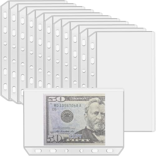 UMSICHT 12 x A7-Ordnertaschen ohne Reißverschlüsse, Umschläge mit Reißverschluss für das Geldsystem, A7-Ordnertasche für 6-Ringordner, Geldordner, Organizer, transparente PVC-Umschläge, 12 Stück. UMSICHT 12 x A7-Ordnertaschen ohne Reißverschlüsse, Umschläge mit Reißverschluss für das Geldsystem, A7-Ordnertasche für 6-Ringordner, Geldordner, Organizer, transparente PVC-Umschläge, 12 Stück. von umsicht