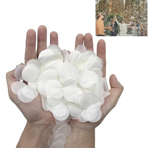 10000 Stück, 2,5 cm, weiß und elfenbeinfarben, biologisch abbaubar, rund, Papier-Konfetti, ideal für Hochzeiten, Geburtstage, Jubiläen und Ballondekoration 10000 Stück, 2,5 cm, weiß und elfenbeinfarben, biologisch abbaubar, rund, Papier-Konfetti, ideal für Hochzeiten, Geburtstage, Jubiläen und Ballondekoration von umyeoqoyo