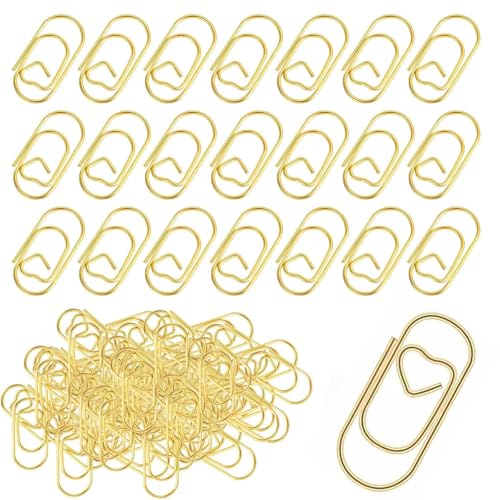 200 Stück Goldene Herz Büroklammern Set, In Transparentbox, Ideal Für Büro Klassenzimmer Und Akten, Perfekt Als Study Essentials Und Schreibtisch Zubehör Aesthetic Mit Motiv Büroklammern Groß von umyeoqoyo