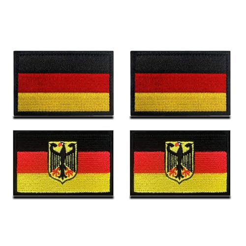 Mini Deutsche Flagge Patch 4 Stück Gestickt Abzeichen Deutsch Applikationen für Kleidung Taschen Rucksack Uniform Weste Hundegeschirr Militär Taktisch Draussen Jersey von umyeoqoyo