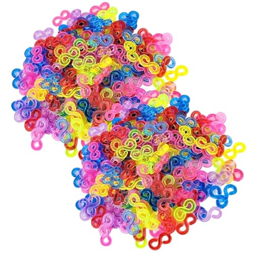 Bänder, S-Verschlüsse, bunte S-Clips für Gummibänder, Bandverbinder, Nachfüllset, DIY-Armband und Schmuckherstellung, Zubehör für Bastler, 500 Stück von umyeoqoyo