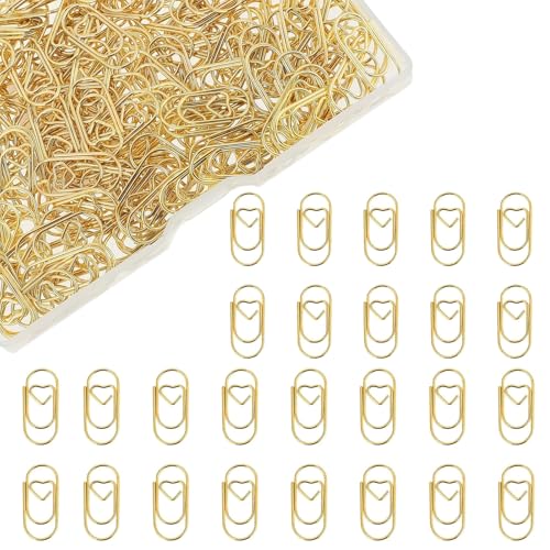 Kleine Büroklammern, herzförmige Büroklammern, goldfarben, Lesezeichen-Clips, kleines Lesezeichen für Schule, Büro, Schreibwaren, Dokumente, Dateien, Organisation, 150 Stück Kleine Büroklammern, herzförmige Büroklammern, goldfarben, Lesezeichen-Clips, kleines Lesezeichen für Schule, Büro, Schreibwaren, Dokumente, Dateien, Organisation, 150 Stück von umyeoqoyo