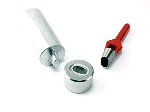 Unbekannt Oval Einschlagstempel + Locheisen für Ovalösen 22,5 x 13,5 mm Messing Ösenwerkzeug Set von unbekannt