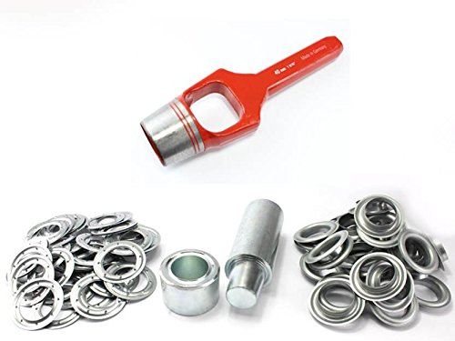 Profi Ösenset 40 mm + 50 Ösen Zink DIN 7332 Ösenwerkzeug Stempel + Locheisen von unbekannt