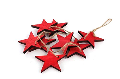 unbekannt Holz-Sterngirlande mit 5 Sternen in Rot von unbekannt