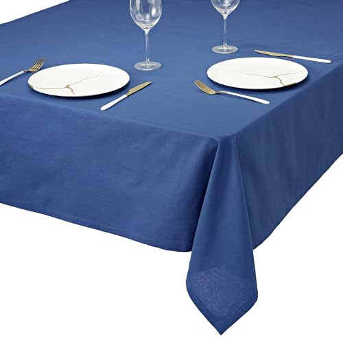 unendlich schoen - Tischdecke aus 100% Baumwolle, Beste Qualität in modernem Design, Tischtuch Maritim-Hanseatischer Look, faltenfreies Fallen (140 x 180 cm, blau) von unendlich schoen