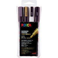 uni-ball POSCA PC-3M Metallic Acrylstift farbsortiert 0,9 - 1,3 mm, 4 St. von uni-ball