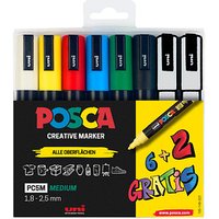 uni-ball POSCA PC-5M Acrylstift farbsortiert 1,8 - 2,5 mm, 8 St. von uni-ball