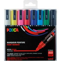 uni-ball POSCA PC-5M Acrylstift farbsortiert 1,8 - 2,5 mm, 8 St. von uni-ball