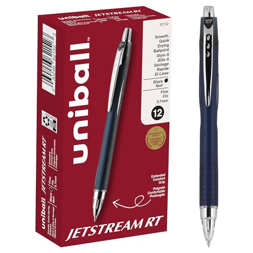 Dymo Jetstream RT schwarz – Kugelschreiber (schwarz, Mehrfarbig, Kunststoff, Metall, 0,7 mm) von uni-ball