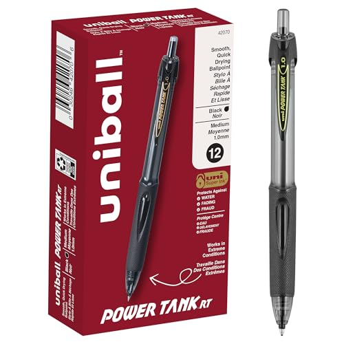 PowerTank RT schwarze Stifte, 1,0 mm dicke Stifte, 12 Stück, ähnlich wie Gelstifte, Kugelschreiber, Kugelschreiber, einziehbar, Bulk-Tintenstifte, Bürobedarf, Buntstifte, Stifte, feine Spitze, glattes PowerTank RT schwarze Stifte, 1,0 mm dicke Stifte, 12 Stück, ähnlich wie Gelstifte, Kugelschreiber, Kugelschreiber, einziehbar, Bulk-Tintenstifte, Bürobedarf, Buntstifte, Stifte, feine Spitze, glattes von Uni-Ball