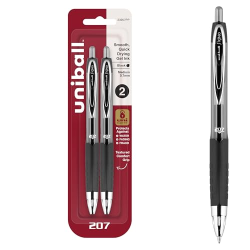 Uni-Ball 207 Tintenroller Gel Pen, Medium Point, schwarze Tinte, 2 Count Uni-Ball 207 Tintenroller Gel Pen, Medium Point, schwarze Tinte, 2 Count von uni-ball