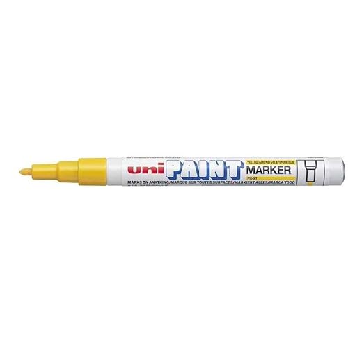 Uni Farbige Marker für Viele Verschiedene Oberflächen, Rundspitze, PX - 21 Yellow von uni-ball
