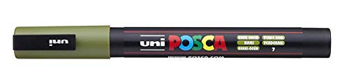 Uni Posca Marker pc-3 m Paint Glas Pen Fine Bullet Tip 0,9–1,3 mm Khaki Grün [3 Stück] von uni-ball