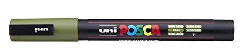 Uni Posca Marker pc-3 m Paint Glas Pen Fine Bullet Tip 0,9–1,3 mm Khaki Grün [3 Stück] von uni-ball