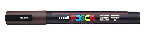 Uni Posca Marker pc-3 m Paint Glas Stift Fine Bullet Tip 0,9–1,3 mm dunkelbraun [3 Stück] von Uni-Ball