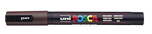 Uni Posca Marker pc-3 m Paint Glas Stift Fine Bullet Tip 0,9–1,3 mm dunkelbraun [3 Stück] von uni-ball