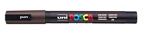 Uni Posca Marker pc-3 m Paint Glas Stift Fine Bullet Tip 0,9–1,3 mm dunkelbraun [3 Stück] von uni-ball