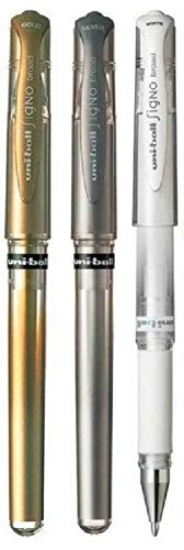 Uniball Kugelschreiber Signo Broad UM-153, Mischfarben, Metallic, 1 mm Metallspitze, Linienbreite 0,65 mm mit Gummigriff, 1 von jeder Farbe Uniball Kugelschreiber Signo Broad UM-153, Mischfarben, Metallic, 1 mm Metallspitze, Linienbreite 0,65 mm mit Gummigriff, 1 von jeder Farbe von Uni-Ball