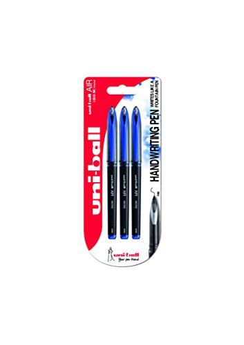 uni-ball 153544351 UB-188-Micro Air Kugelschreiber, Super-Tinte, fälschungssicher, Füllfederspitze, 3 Stück schwarz von uni-ball