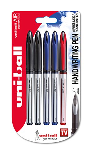 uni-ball 153544674 UB-188-L Air Kugelschreiber, Super-Tinte, fälschungssicher, Füllfederspitze, 5 Stück schwarz/rot/blau uni-ball 153544674 UB-188-L Air Kugelschreiber, Super-Tinte, fälschungssicher, Füllfederspitze, 5 Stück schwarz/rot/blau von Uni-Ball