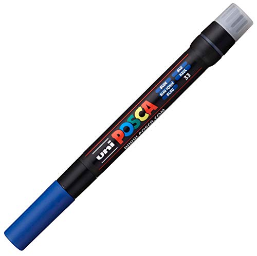 uni-ball 181651 - POSCA Marker mit Pinselspitze, dunkelblau von uni-ball