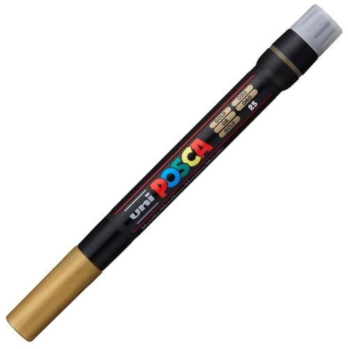 uni-ball 181681 - POSCA Marker mit Pinselspitze, gold von uni-ball