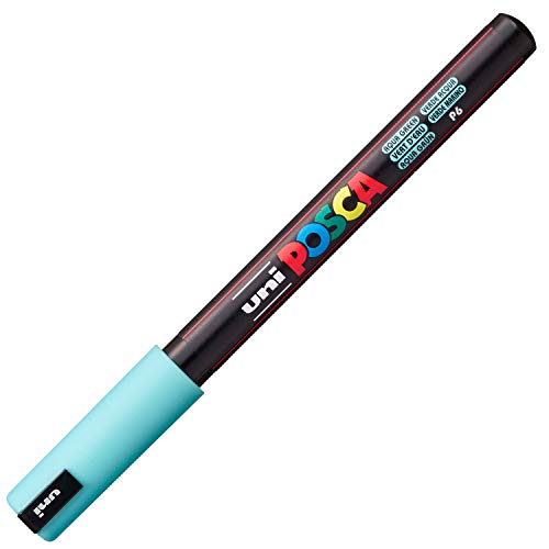 uni-ball 181767 - POSCA Marker mit extra feiner Spitze, 0,7 mm Strichstärke, Aqua grün von uni-ball