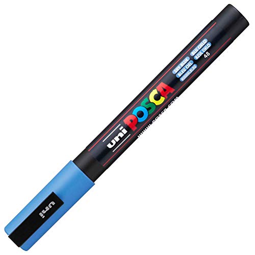 uni-ball 186547 - POSCA Marker mit feiner Rundspitze, himmelblau von uni-ball