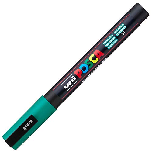 uni-ball 186562 - POSCA Marker mit feiner Rundspitze, smaragdgrün von uni-ball