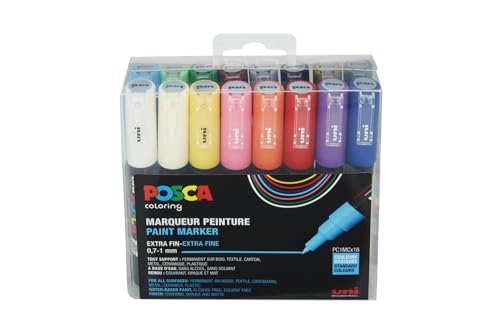 POSCA 186716 - POSCA Marker mit extra feiner Rundspitze, 16er Set von POSCA