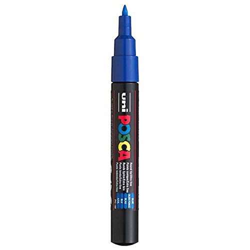 uni-ball 186751 - POSCA Marker mit extra feiner Rundspitze, dunkelblau von uni-ball