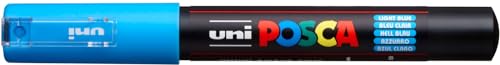 uni-ball 186753 - POSCA Marker mit extra feiner Rundspitze, hellblau von uni-ball