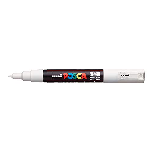 Posca Acrylfarben-Marker, PC-1M, extra feine Spitze, weiß (PX17756000) von uni