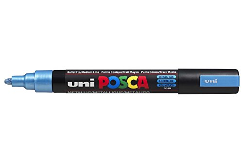 uniball Pigmentmarker POSCA PC5M, blau metallic PC5M BM von uni-ball