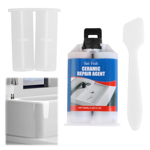 Keramik Reparaturset Weiß, Fliesen Reparaturpaste Für Badewanne Waschbecken, Reparaturset Zum Füllen Von Kratzern Rissen Löchern, Fliesenreparaturset Wasserfest Für Fliesen Badezimmer von unillea