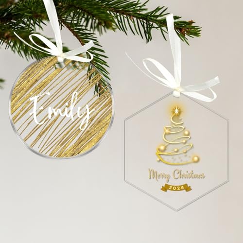 Uniqicon 12 Stück Runde Und 12 Stück Sechseckige Transparente Acryl Platte Rohlinge, Flache Ornamente Zum Basteln, 3 mm 1/8 Zoll Acryl Für Strumpf-Namensschilder, Geschenkanhänger, Weihnachtsschmuck Uniqicon 12 Stück Runde Und 12 Stück Sechseckige Transparente Acryl Platte Rohlinge, Flache Ornamente Zum Basteln, 3 mm 1/8 Zoll Acryl Für Strumpf-Namensschilder, Geschenkanhänger, Weihnachtsschmuck von uniqicon