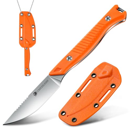 univinlions Neck Knife Outdoor Survival Feststehendes Messer Halskette mit Kydex Scheide Jagdmesser G10 Griff Mini EDC Messer Geschenk für Männer Orange univinlions Neck Knife Outdoor Survival Feststehendes Messer Halskette mit Kydex Scheide Jagdmesser G10 Griff Mini EDC Messer Geschenk für Männer Orange von univinlions